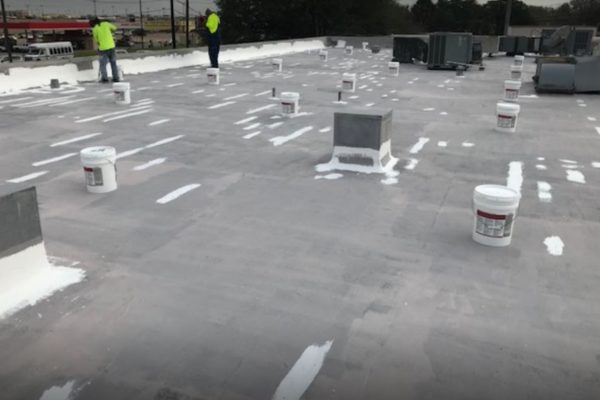 Commercial flat roofing for a local business done by Stephens Roofing.